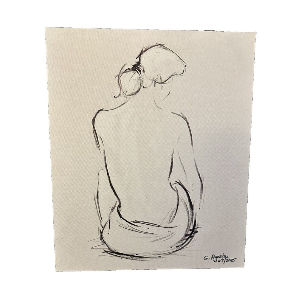 Original art by Giorgio Agosta, Sofia Series 10x12 Pencil sketch signed